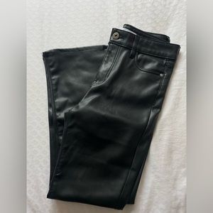 Zara Flared Leather Leggings Cropped Women’s Size 00